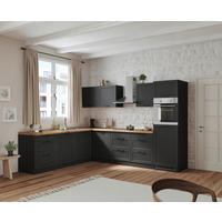 ECKKÜCHE 240/300 cm  Grau, Eiche Wotan  - Eiche Wotan/Schwarz, Lifestyle, Holzwerkstoff/Metall (240/300cm) - Held