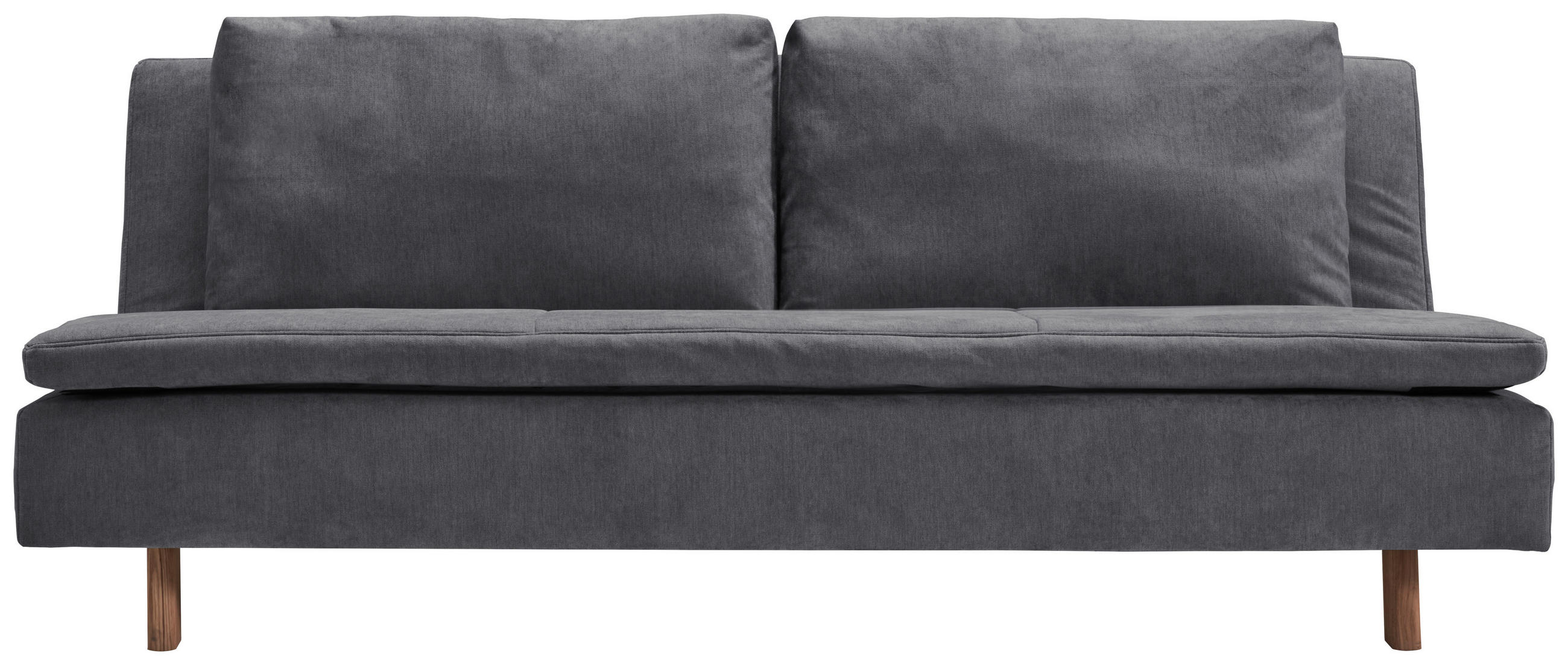 SCHLAFSOFA Flachgewebe Dunkelgrau - Eichefarben/Dunkelgrau, KONVENTIONELL, Holz/Textil (205/85/98cm) - Carryhome