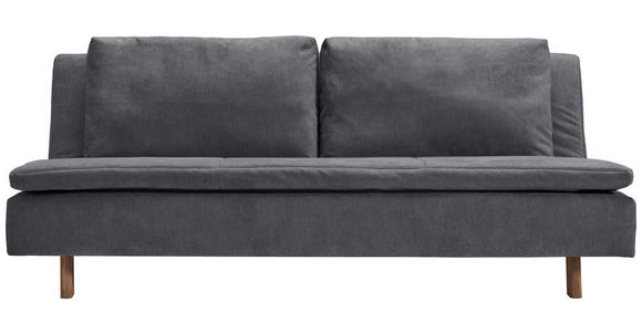 SCHLAFSOFA Flachgewebe Dunkelgrau - Eichefarben/Dunkelgrau, KONVENTIONELL, Holz/Textil (205/85/98cm) - Carryhome