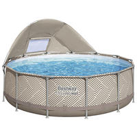 POOL 366/107 cm  - Dunkelgrau, KONVENTIONELL, Glas/Kunststoff (366/107cm) - Bestway