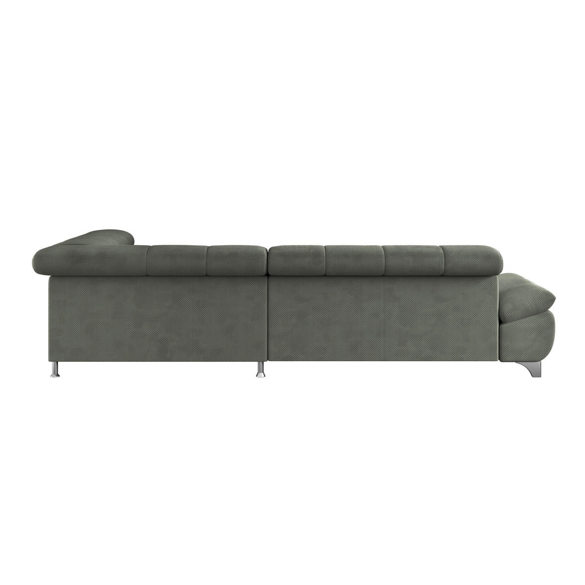 ECKSOFA Grün Chenille  - Chromfarben/Grün, KONVENTIONELL, Textil/Metall (312/234cm) - Livetastic