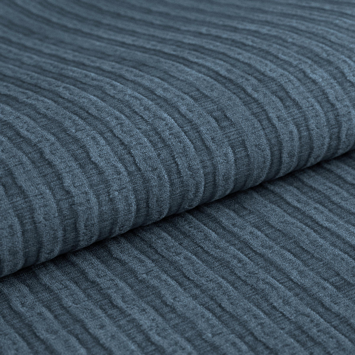 ECKSOFA Dunkelblau Chenille  - Chromfarben/Dunkelblau, KONVENTIONELL, Textil/Metall (312/234cm) - Livetastic