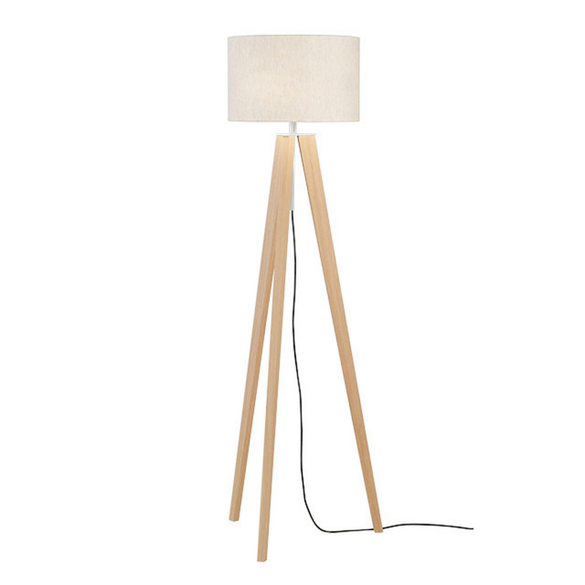 STEHLEUCHTE - Sandfarben/Nickelfarben, Natur, Holz/Textil (54/140-164cm) - Fischer & Honsel