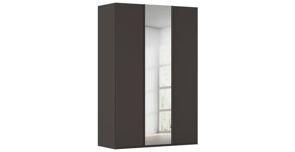 DREHTÜRENSCHRANK 151/223/61 cm,  in Graphitfarben, 3-türig  - Graphitfarben, Basics, Glas/Holzwerkstoff (151/223/61cm) - Novel