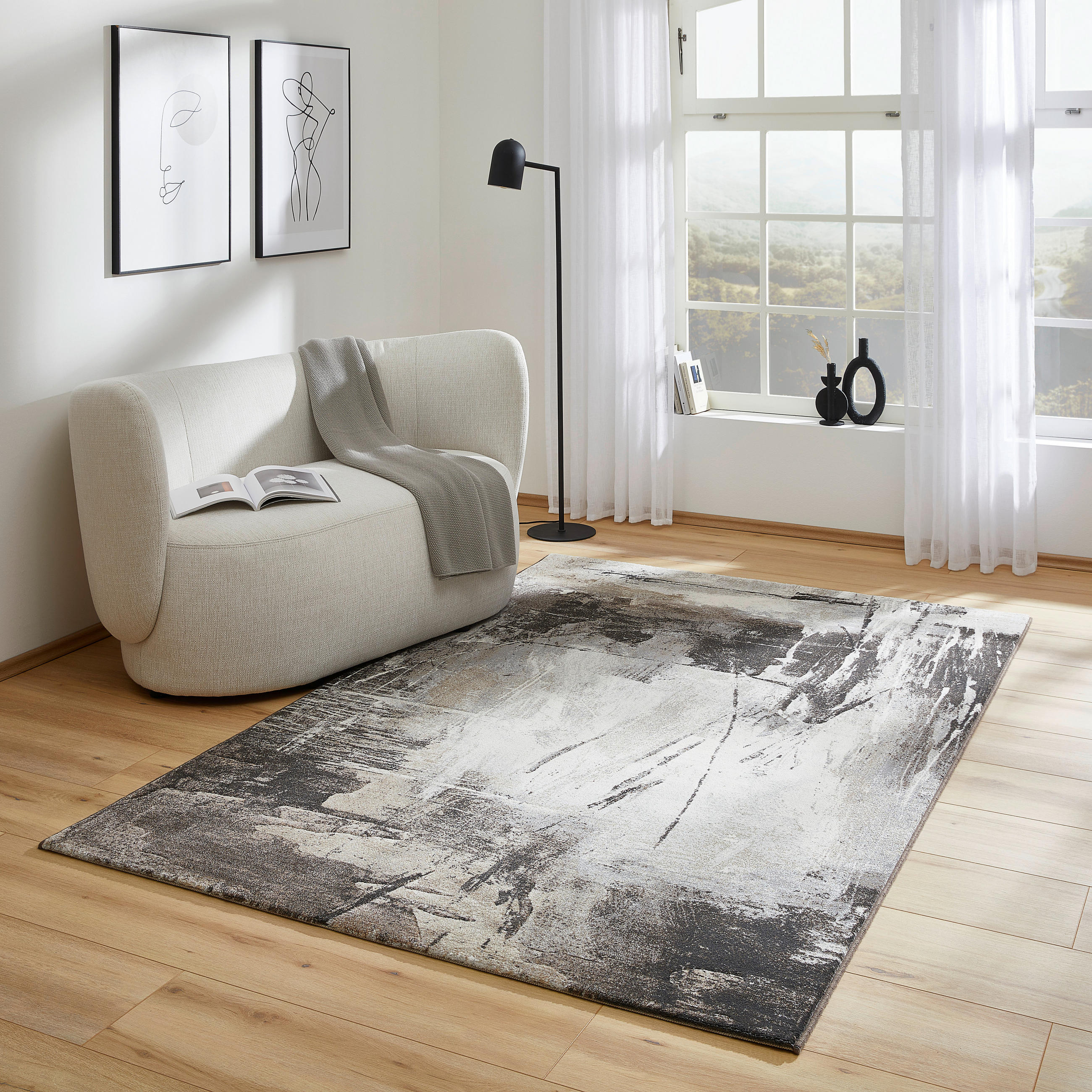 WEBTEPPICH 160/230 cm Argentum Anthrazit, Braun, Grau  - Anthrazit/Braun, Design, Kunststoff/Textil (160/230cm)