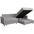 ECKSOFA Hellgrau Struktur  - Hellgrau/Schwarz, KONVENTIONELL, Textil/Metall (230/164cm) - Carryhome