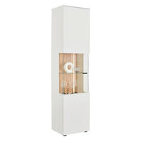 VITRINE  in massiv Wildeiche Weiß, Eichefarben - Eichefarben/Anthrazit, Design, Glas/Holz (50/202,8/42cm) - Novel