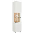 VITRINE in massiv Wildeiche Weiß, Eichefarben - Eichefarben/Anthrazit, Design, Glas/Holz (50/202,8/42cm) - Novel
