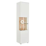 VITRINE  in massiv Wildeiche Weiß, Eichefarben - Eichefarben/Anthrazit, Design, Glas/Holz (50/202,8/42cm) - Novel