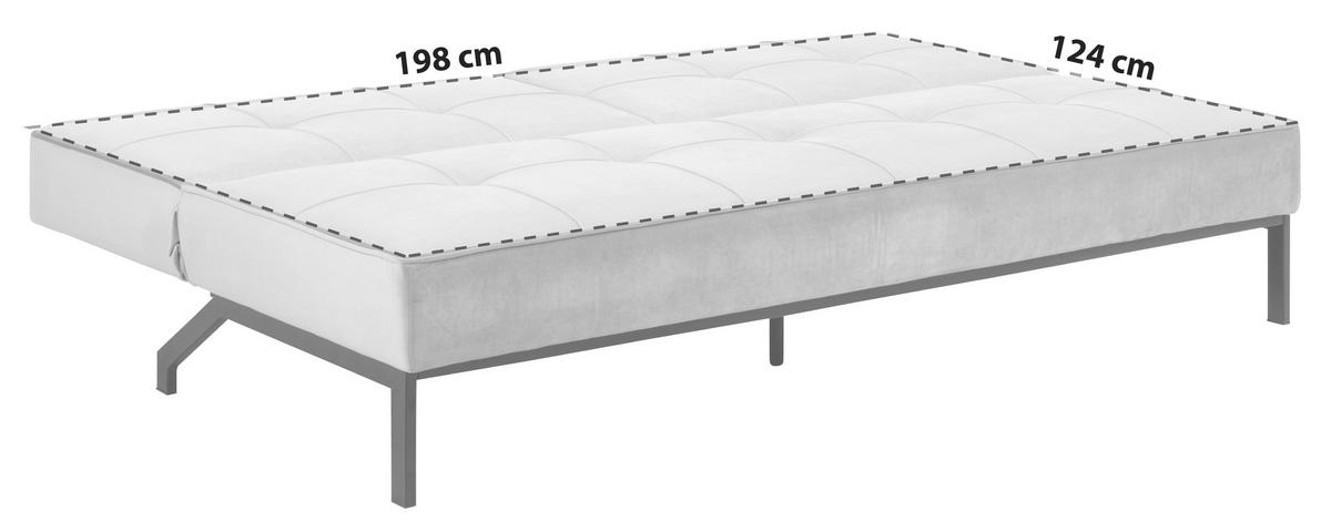 SCHLAFSOFA in Samt Dunkelgrau  - Dunkelgrau/Schwarz, Trend, Textil/Metall (198/87/95cm) - MID.YOU