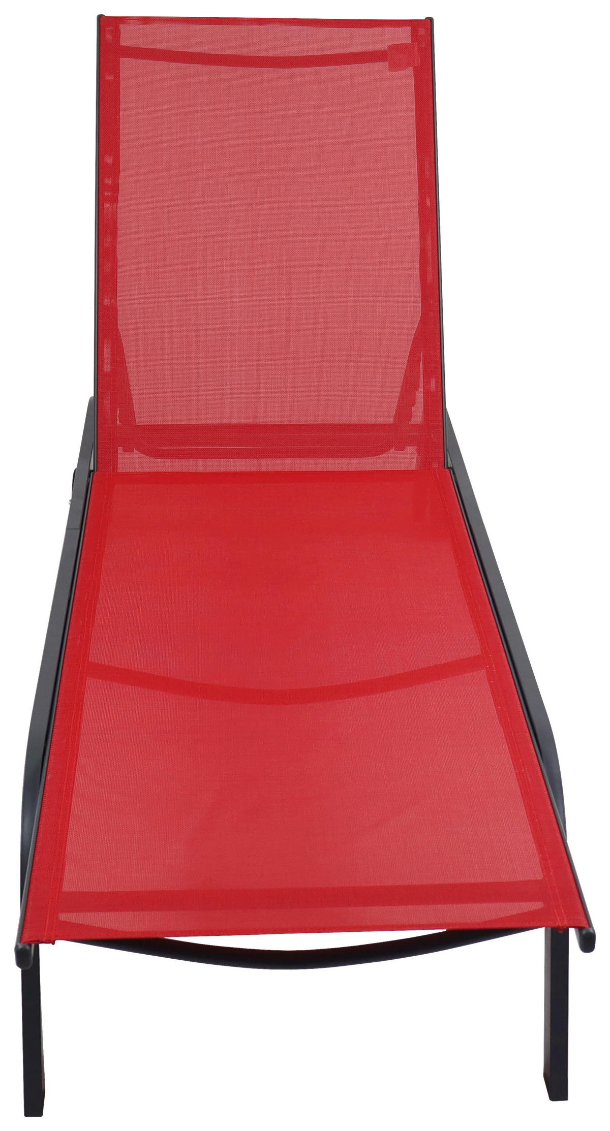 GARTENLIEGE 32/58/192 cm  - Rot, MODERN, Kunststoff/Textil (32/58/192cm) - Ambia Garden
