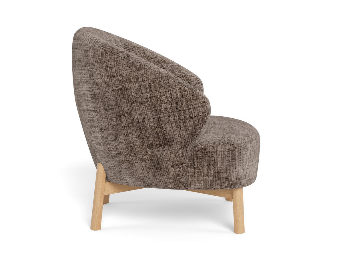 SESSEL in Chenille Braun, Eichefarben  - Eichefarben/Braun, MODERN, Holz/Textil (75,5/78/78cm) - Livetastic