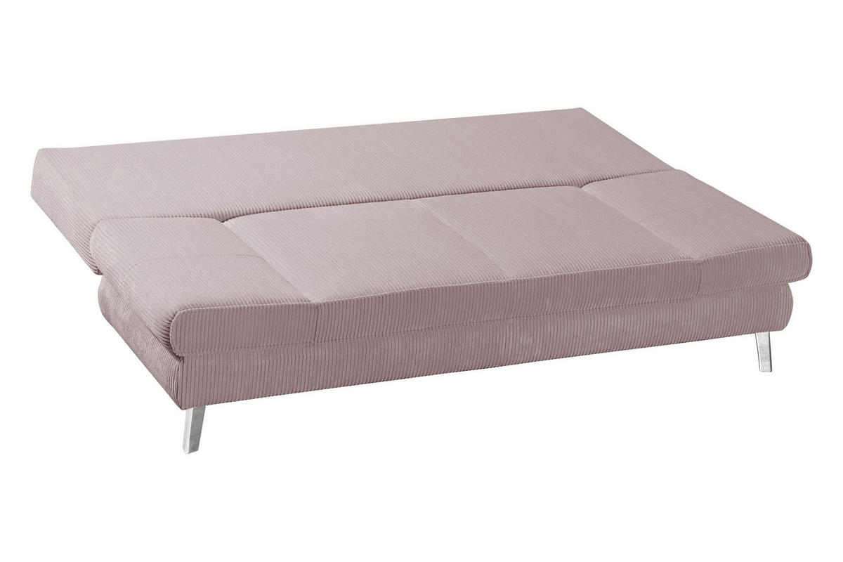 SCHLAFSOFA in Cord Rosa  - Chromfarben/Rosa, Design, Textil/Metall (200/85/90cm) - Xora