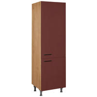 GESCHIRRSCHRANK 60/216,6/58 cm  Rot, Eichefarben  - Eichefarben/Rot, Modern, Holzwerkstoff/Metall (60/216,6/58cm) - Nobilia