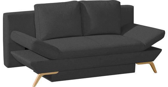 SCHLAFSOFA Anthrazit - Anthrazit/Buchefarben, KONVENTIONELL, Holz/Textil (198/90/91cm) - Novel
