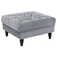 HOCKER Velours Grau  - Schwarz/Grau, Design, Holz/Textil (82/44/82cm) - MID.YOU