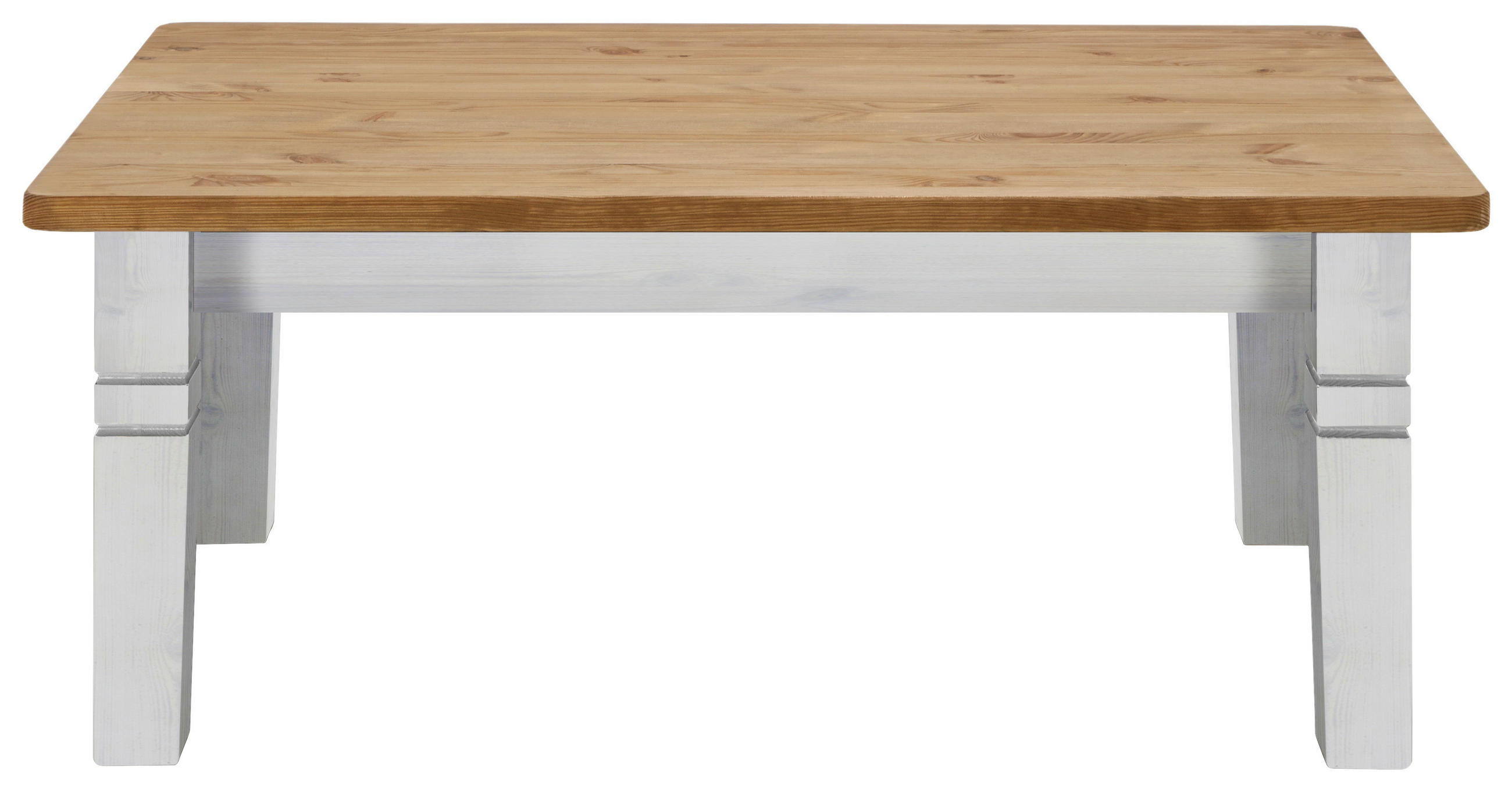 COUCHTISCH Kiefer massiv 120/78/46 cm rechteckig Weiß, Laugenfarbig  - Laugenfarbig/Weiß, ROMANTIK / LANDHAUS, Holz (120/78/46cm) - Boxxx