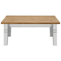 COUCHTISCH Kiefer massiv 120/78/46 cm rechteckig Weiß, Laugenfarbig  - Laugenfarbig/Weiß, ROMANTIK / LANDHAUS, Holz (120/78/46cm) - Boxxx
