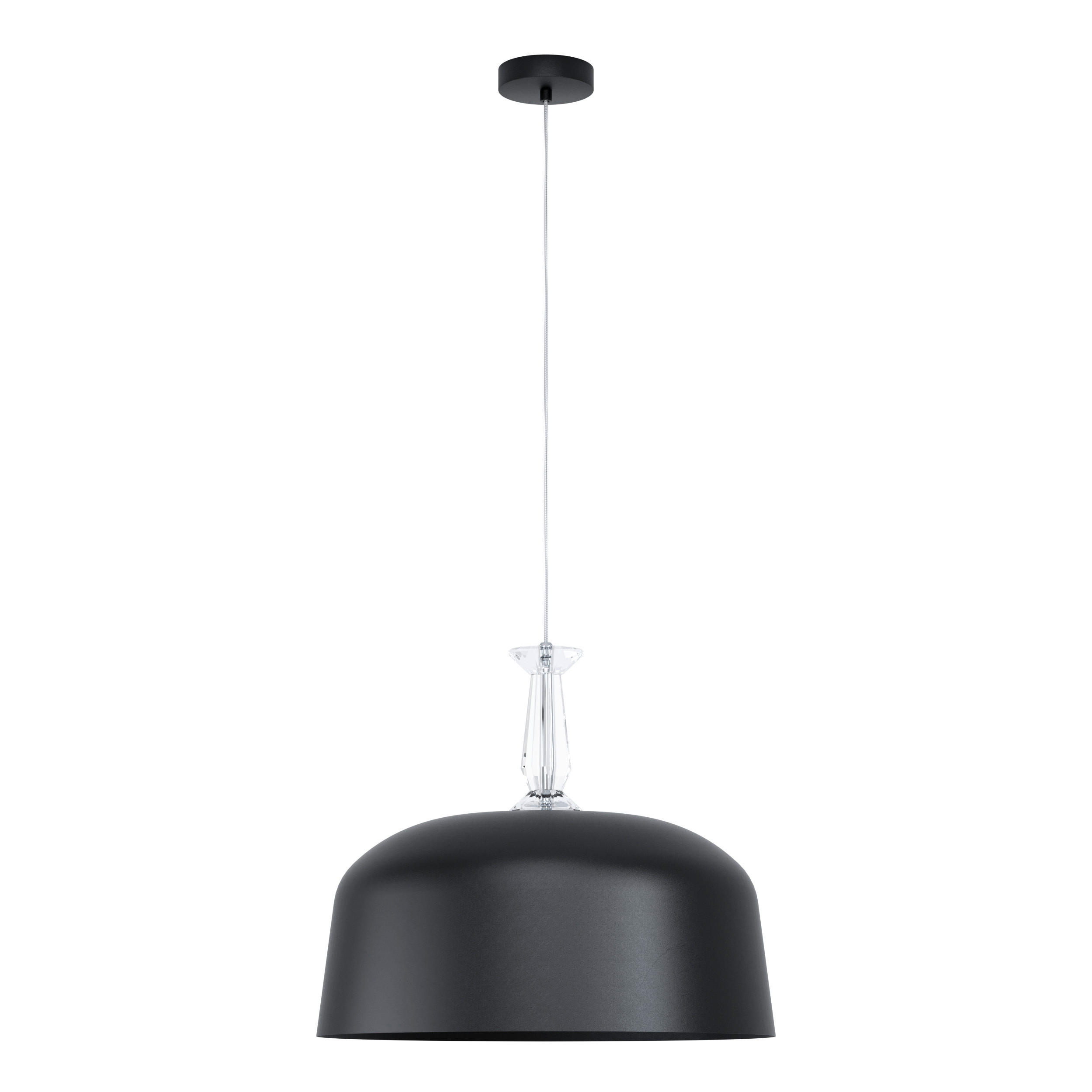 HÄNGELEUCHTE Monte Fuerte 48/110 cm   - Schwarz, KONVENTIONELL, Glas/Metall (48/110cm) - Eglo