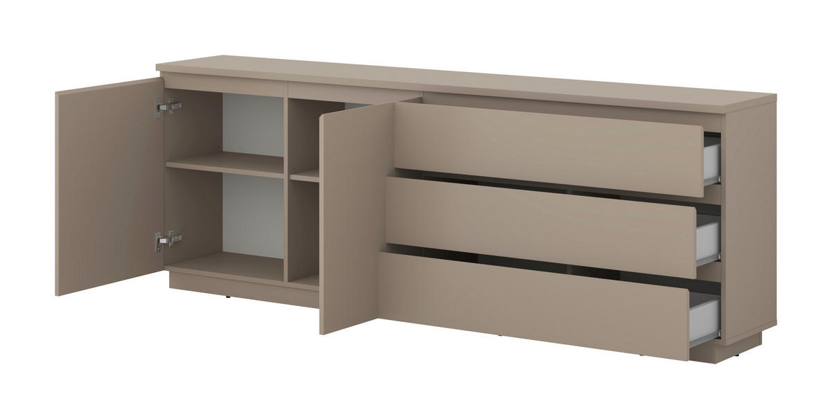 SIDEBOARD Bilbao  in 200/72/34,5 cm  - Taupe, Design, Holzwerkstoff (200/72/34,5cm) - MID.YOU