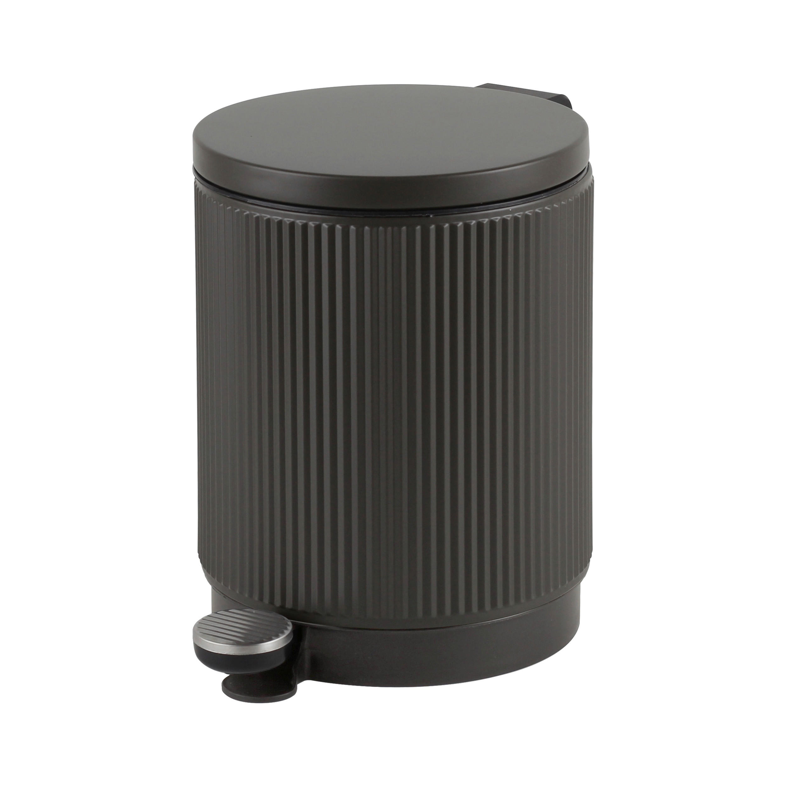 ABFALLEIMER 5 L  - Chromfarben/Edelstahlfarben, Basics, Kunststoff/Metall (20,5/27,4/28,6cm) - Novel