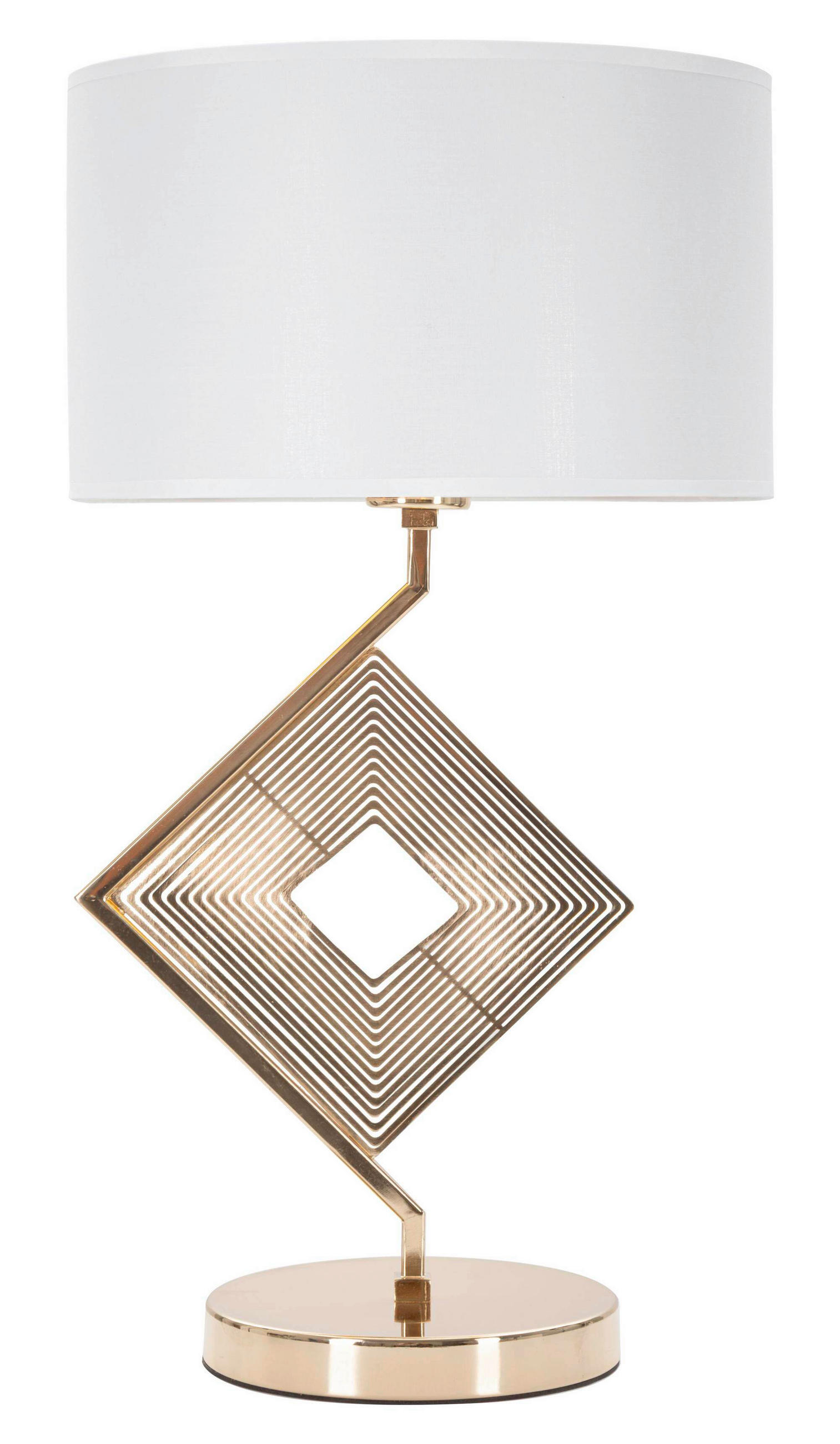 TISCHLEUCHTE - Goldfarben/Weiß, Basics, Textil/Metall (30/56/30cm)