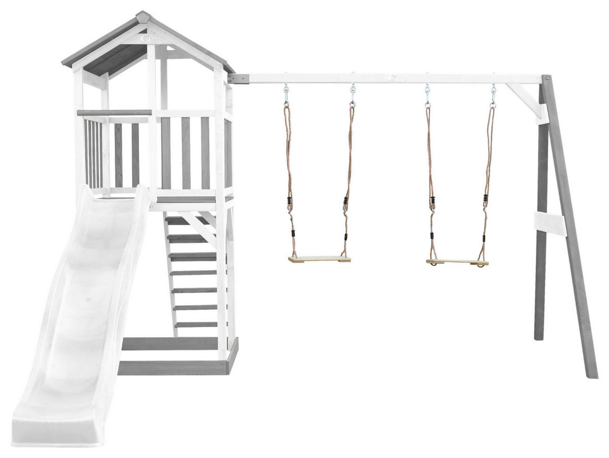 SPIELTURM 356,6/241,9/349 cm  - Weiß/Grau, KONVENTIONELL, Holz/Kunststoff (356,6/241,9/349cm) - Ambia Garden