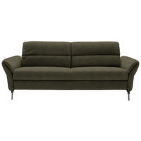 2,5-SITZER in Flachgewebe Khaki  - Khaki/Nickelfarben, Design, Textil/Metall (212/87/100cm) - Schöner Wohnen
