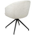 ARMLEHNSTUHL  Sitzfläche 360° drehbar, automatische Rückholfunktion Leinenoptik  - Beige/Schwarz, Design, Holz/Textil (61/84/62cm) - Valnatura