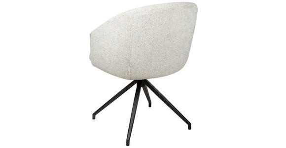 ARMLEHNSTUHL  Sitzfläche 360° drehbar, automatische Rückholfunktion Leinenoptik  - Beige/Schwarz, Design, Holz/Textil (61/84/62cm) - Valnatura