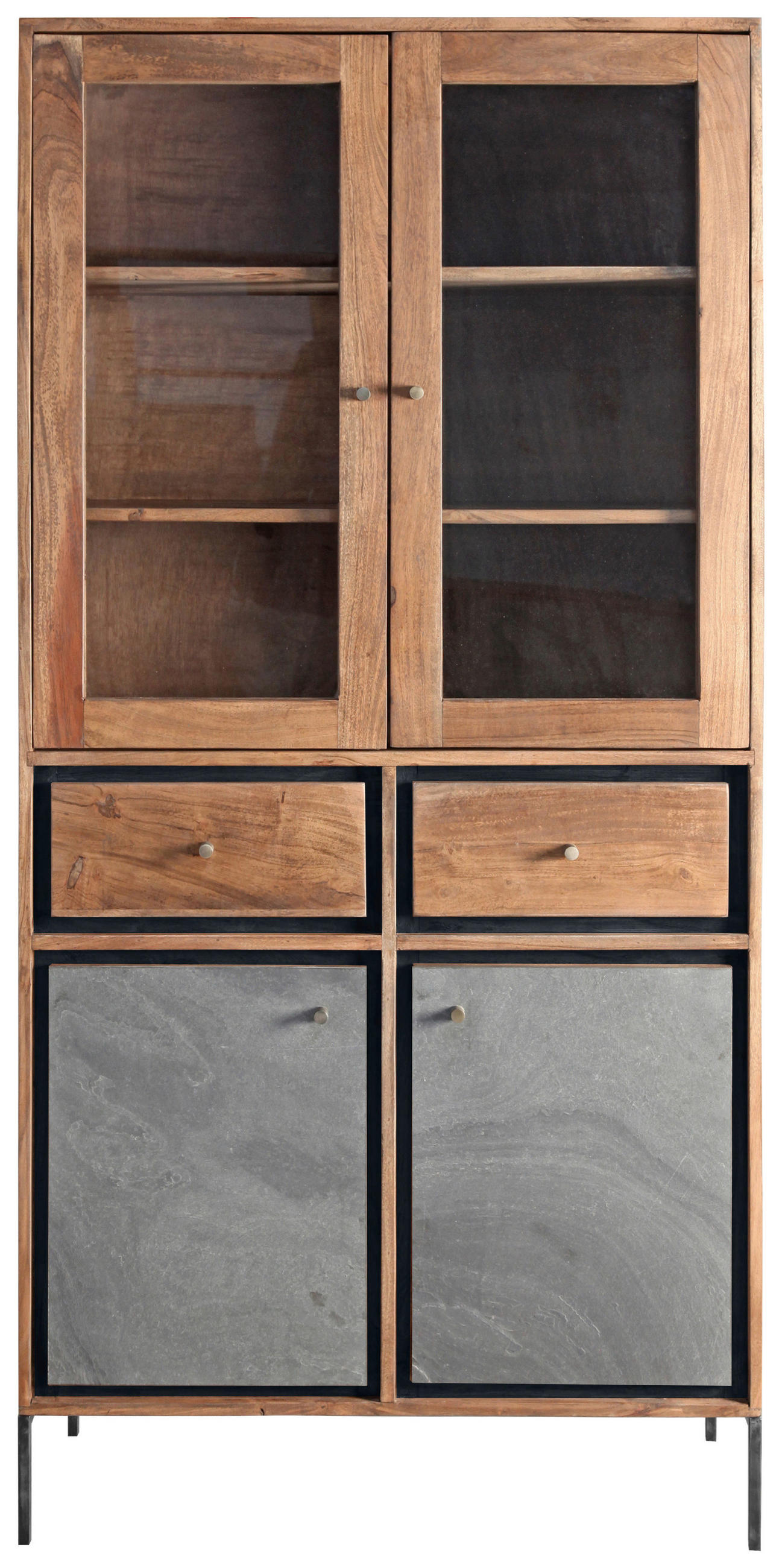 VITRÍNA, akácie, barvy akácie, 88/182/45 cm - přírodní barvy/barvy akácie, Lifestyle, kov/dřevo (88/182/45cm) - Landscape