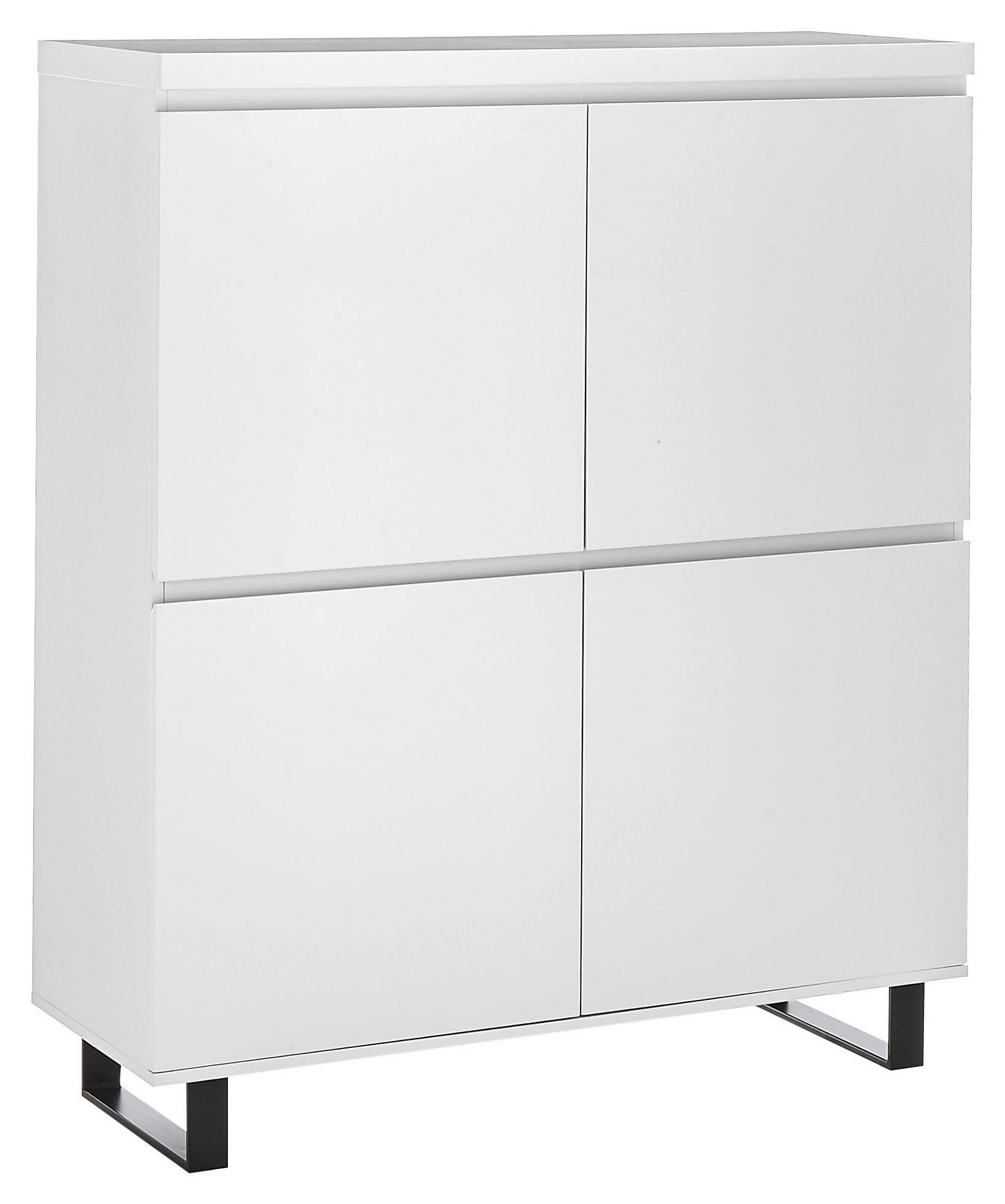 HIGHBOARD Austin  in 111/130/40 cm  - Schwarz/Weiß, Basics, Holzwerkstoff/Metall (111/130/40cm)