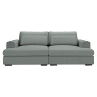 BIGSOFA Chenille Hellgrau  - Hellgrau/Schwarz, Design, Textil (223/80/158cm) - Lomoco