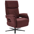 RELAXSESSEL in Leder Bordeaux  - Bordeaux/Schwarz, Design, Leder/Metall (70/117/85cm) - Dieter Knoll