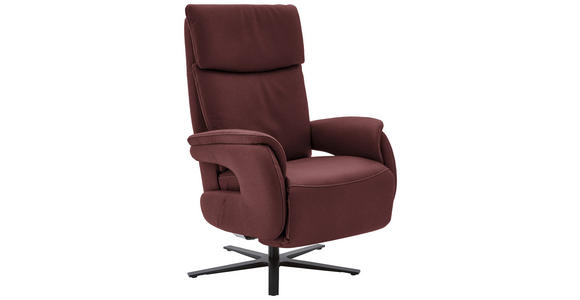 RELAXSESSEL in Leder Bordeaux  - Bordeaux/Schwarz, Design, Leder/Metall (70/117/85cm) - Dieter Knoll