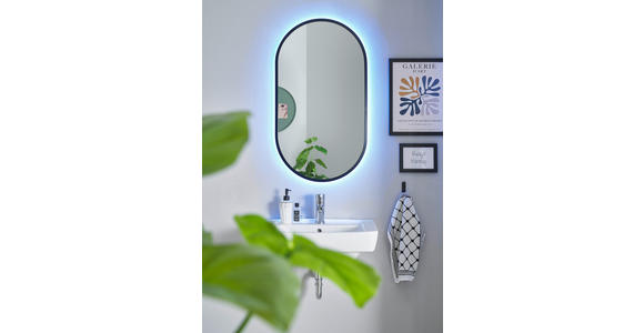 BADEZIMMERSPIEGEL 50/90/5 cm  - Silberfarben/Schwarz, KONVENTIONELL, Glas/Metall (50/90/5cm) - Linea Natura