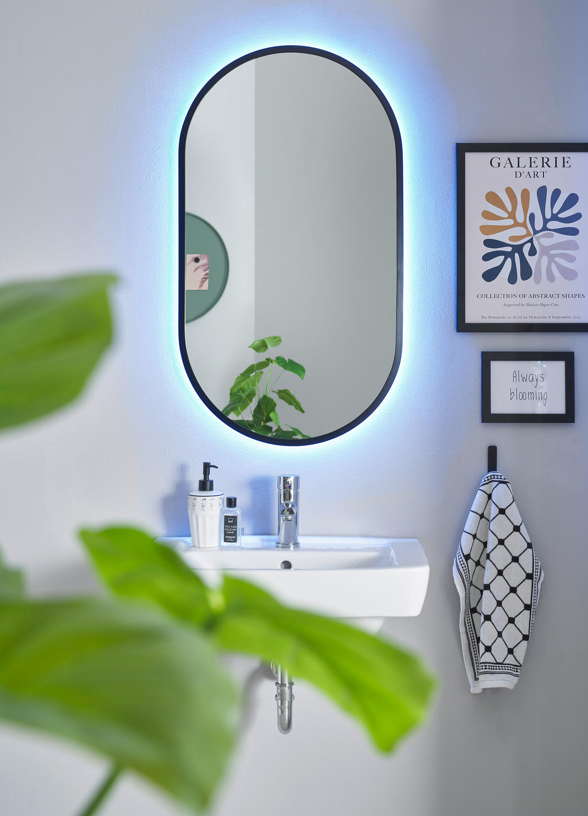 BADEZIMMERSPIEGEL 50/90/5 cm  - Silberfarben/Schwarz, KONVENTIONELL, Glas/Metall (50/90/5cm) - Linea Natura
