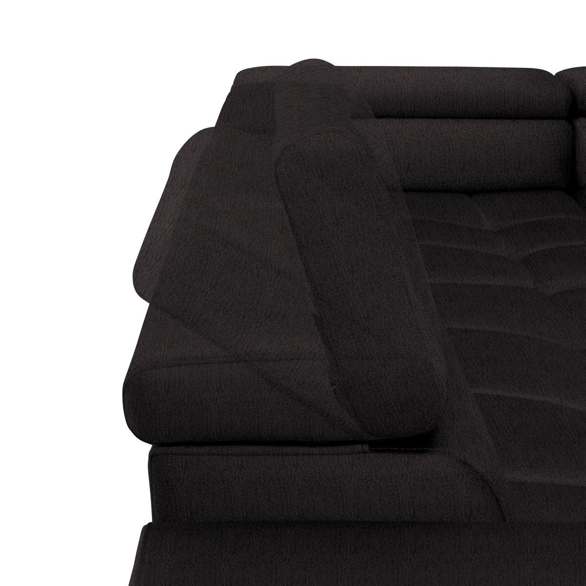 ECKSOFA in Samt, Webstoff Anthrazit  - Anthrazit/Schwarz, Design, Textil/Metall (300/216cm) - Welnova