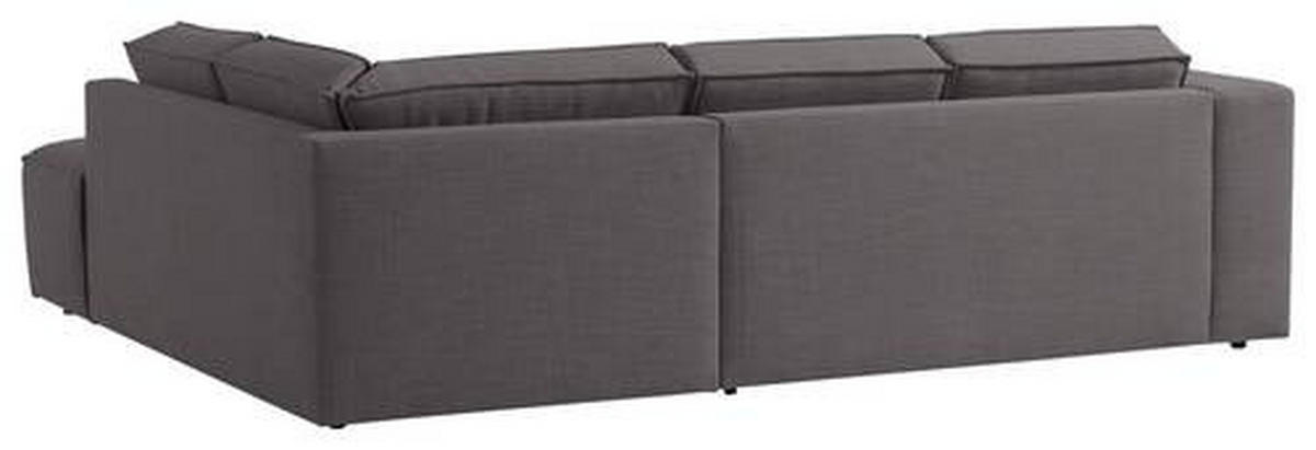 ECKSOFA in Struktur Dunkelgrau  - Dunkelgrau/Schwarz, Modern, Kunststoff/Textil (275/220cm) - Trendmanufaktur