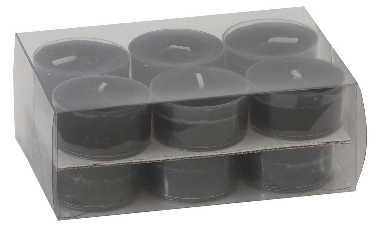 TEELICHTSET 12 Stück  - Anthrazit, Basics (3,8/1,8cm) - Steinhart