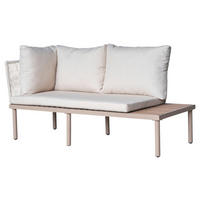 LOUNGEGARNITUR  215/170 cm  Akazie massiv Eisen  - Creme/Akaziefarben, MODERN, Holz/Textil (215/170cm) - Ambia Garden