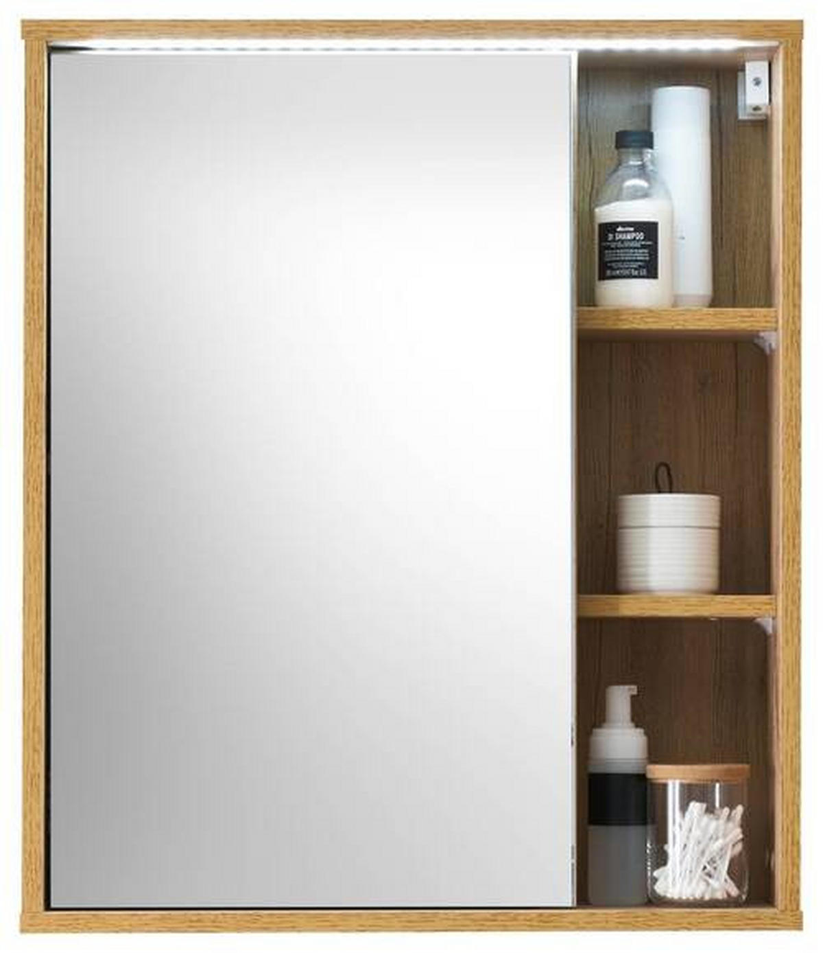 SPIEGELSCHRANK 60/70/20 cm  - Eiche Wotan, MODERN, Glas/Holzwerkstoff (60/70/20cm) - MID.YOU