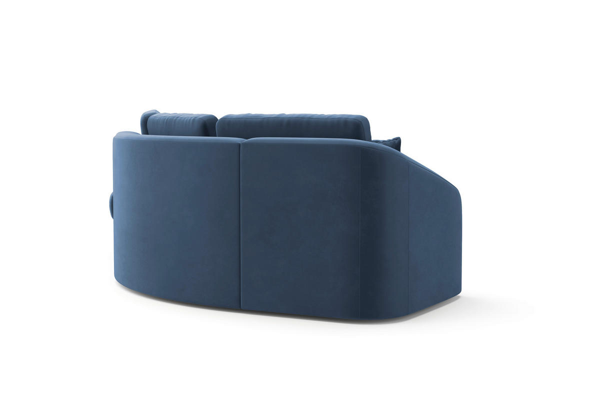ECKSOFA in Samt Blau  - Blau/Schwarz, Modern, Kunststoff/Textil (266/230cm) - Sit & More