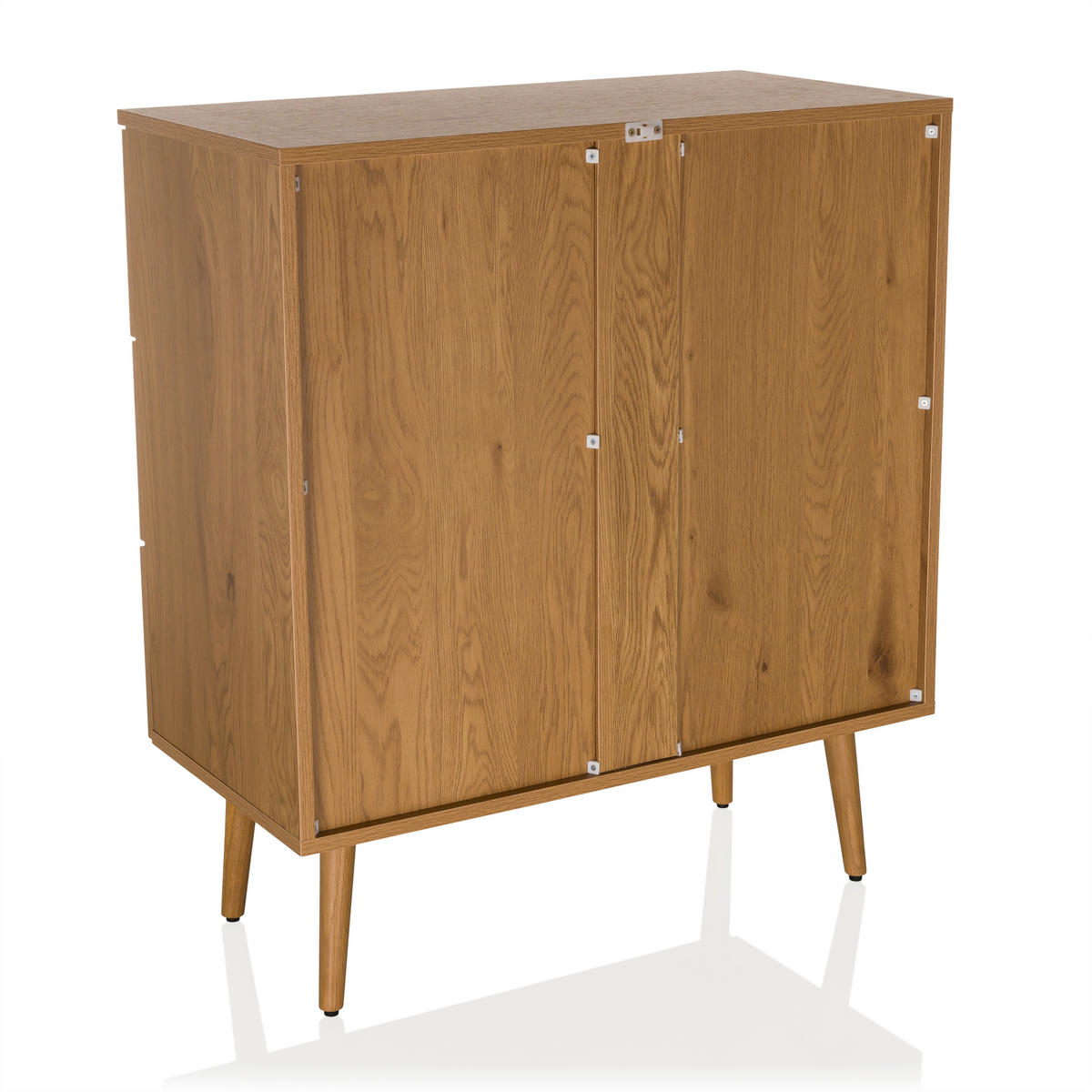 BYRÅ 80/90/40 cm  - svart/ekfärgad, Modern, trämaterial (80/90/40cm) - MID.YOU