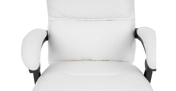 CHEFSESSEL Teddystoff Weiß, Beige  - Beige/Schwarz, Design, Kunststoff/Textil (64,5/112/120/65cm) - Carryhome