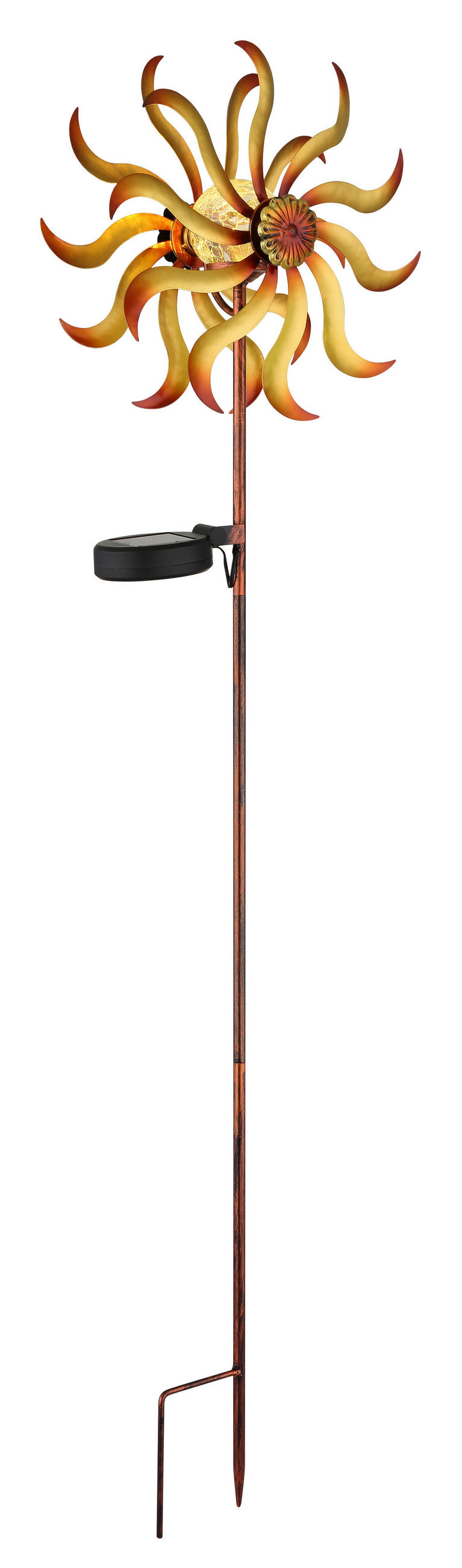 SOLARLEUCHTE  - Klar/Goldfarben, Design, Glas/Metall (22/12/92cm) - Globo