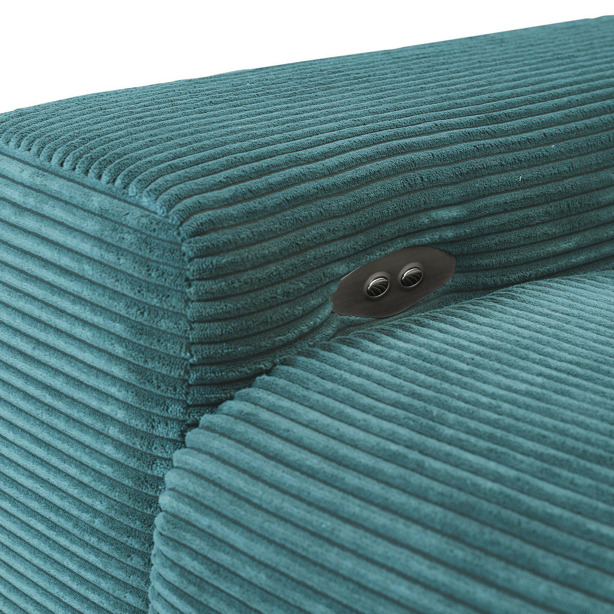 ECKSOFA in Cord Petrol  - Petrol/Schwarz, Konventionell, Textil/Metall (295/165cm) - Carryhome