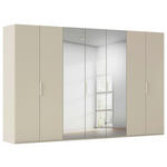 DREHTÜRENSCHRANK 350/223/61 cm,  in Champagner, 7-türig  - Champagner, Basics, Glas/Holzwerkstoff (350/223/61cm) - Novel