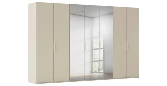 DREHTÜRENSCHRANK 350/223/61 cm,  in Champagner, 7-türig  - Champagner, Basics, Glas/Holzwerkstoff (350/223/61cm) - Novel