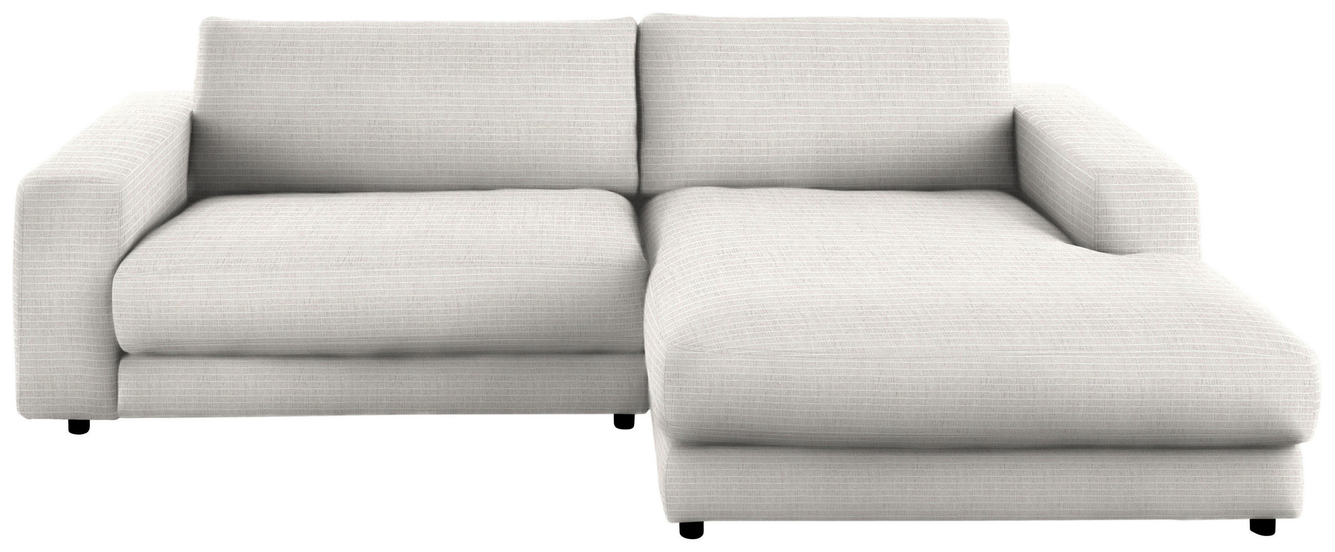 ECKSOFA in Chenille Creme  - Creme/Schwarz, Design, Kunststoff/Textil (270/190cm) - Lomoco